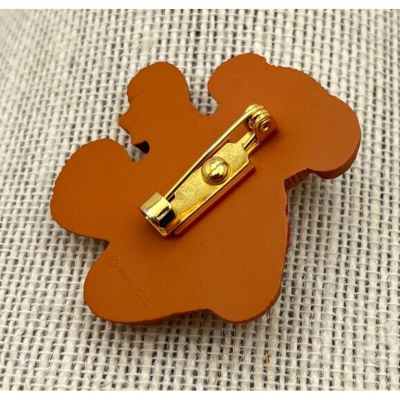 Vintage Hallmark Teddy Bear Brooch Pin Holding Christmas Star Retro 90s - Picture 2 of 6